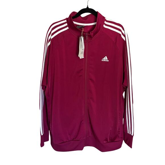NWT adidas Originals 3-Stripes Burgundy Track Jacket Women’s 3X — Y2K Sporty - Picture 1 of 7